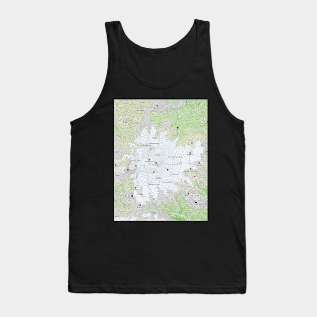 Russian Heights: Elbrus Contour Lines Tank Top by senaru